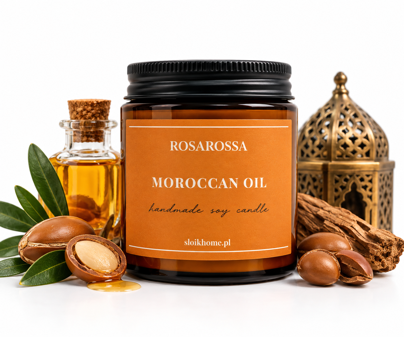 Аромат марокканского масла в янтарной свече Svíčka Sojová od ROSAROSSA MOROCCAN OIL - Obrázek 1